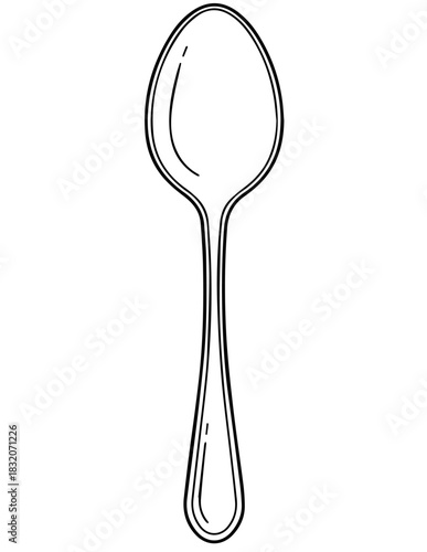 Detailed Spoon Illustration Classic Cutlery for Culinary Designs and Tableware Projects
