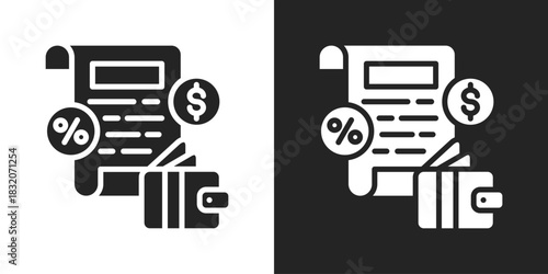 Taxation Icon In Black And White Glyph Style