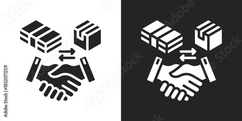 Trade Icon In Black And White Glyph Style