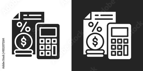 Budget Icon In Black And White Glyph Style