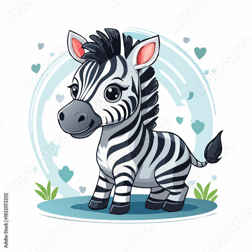 süßes Baby Zebra - Cartoon Comic Stil