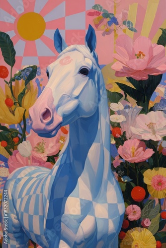 New Year greeting cards with horses