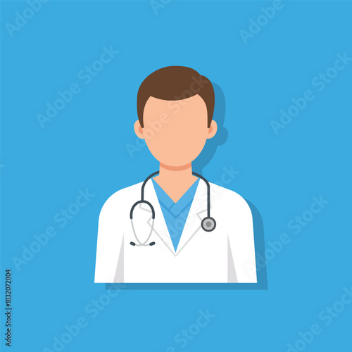 Male Doctor Avatar Icon - Healthcare Professional Portrait Vector