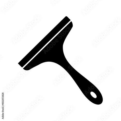 A black and white vector illustration of a window cleaning squeegee tool