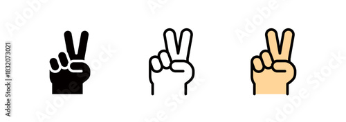 Peace sign, a hand gesture representing peace or victory