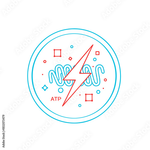 Mitochondria Cell Energy Icon for Cellular Health and ATP Vector