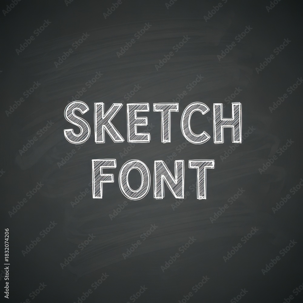 Obraz premium Handcrafted sketch font displayed with textured backdrop evokes artistic expression