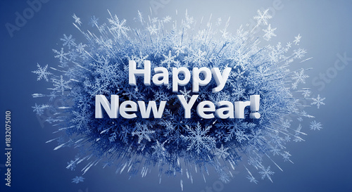 Happy new year text illustration