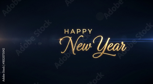 Happy new year text overlay