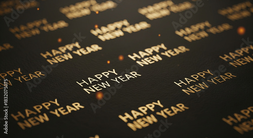 Happy new year text pattern