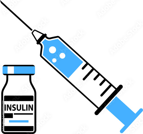 Plastic Medical Syringe and Vial Icon