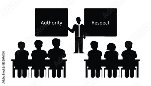 Authority and respect in business leadership training concept