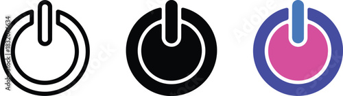 Power switch icon symbol illustration collection vector graphic isolated on transparent background design element.