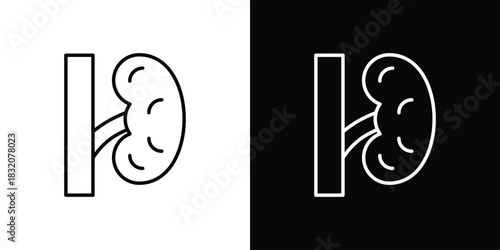 Adrenal gland icon design element. Linear style vectors