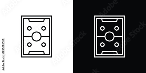 Air hockey icon design element. Linear style vectors
