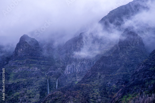 madeira mountain ranges in the clouds Portugal 