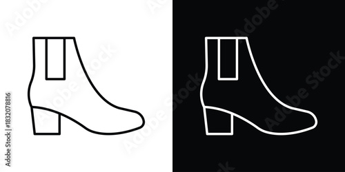 Ankle boots icon design element. Linear style vectors