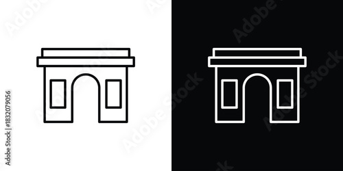 Arc de Triomphe icon design element. Linear style vectors