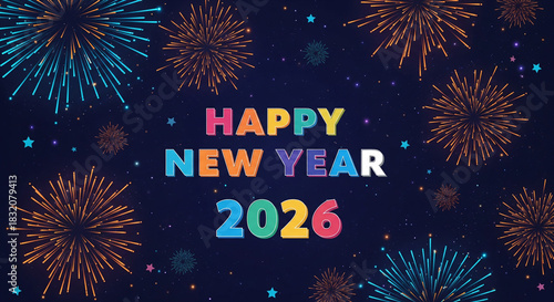 New year fireworks celebration with transparent background