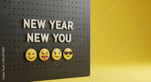 New year new you message with emojis