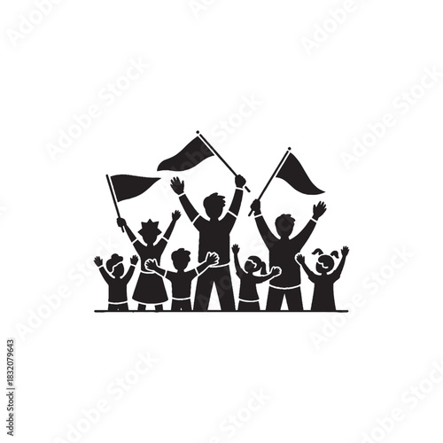 National Day Parade – Bold Silhouette Vector