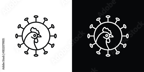 Avian Influenza icon design element. Linear style vectors