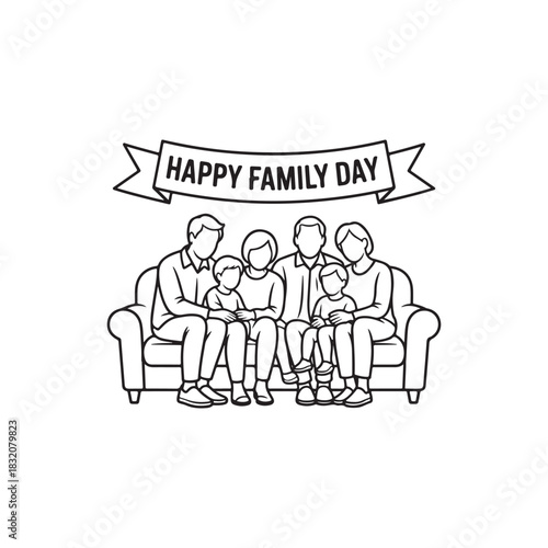 Generations Together Line Art Scene

