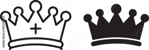 Monochrome Royalty Crowns Set a Symbol of Power and Elegance for Graphic Design