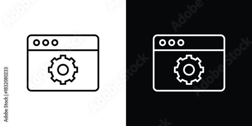 Backend icon design element. Linear style vectors