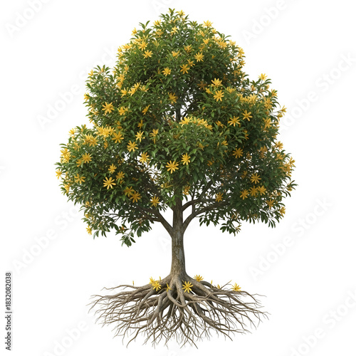 Champaka flower mature tree with yellow fragrant flowers