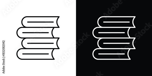 Books icon design element. Linear style vectors