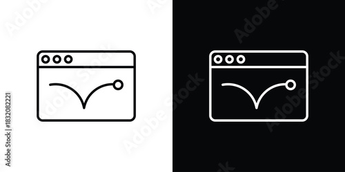 Bounce rate icon design element. Linear style vectors