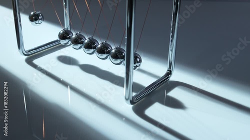 Newton's Cradle Pendulum Physics Demonstration Chrome Steel Balls Energy Transfer Momentum Science Education