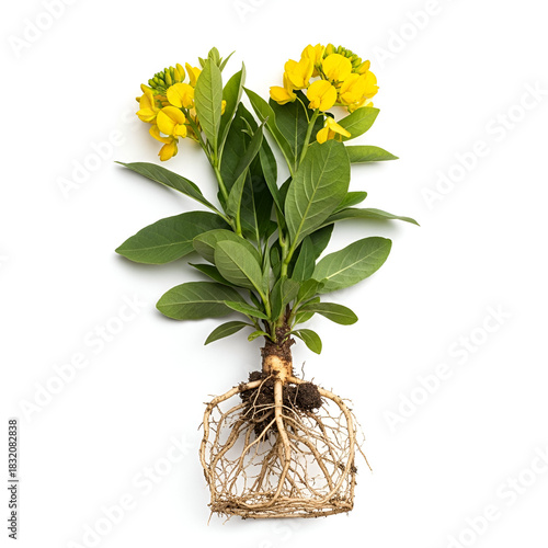 Jivanti leaf mature plant with yellow flowers isolated