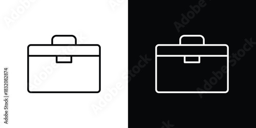 Briefcase icon design element. Linear style vectors