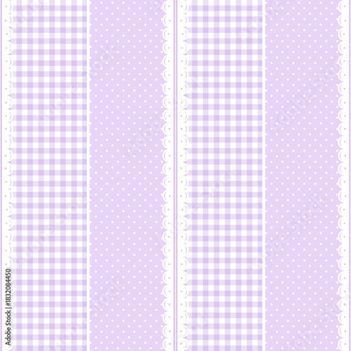 A cute pastel coquette seamless pattern featuring soft ribbons, bows, hearts, and delicate decorative elements. Perfect for gift wrapping, scrapbook paper, stationery design, textile prints, and girly