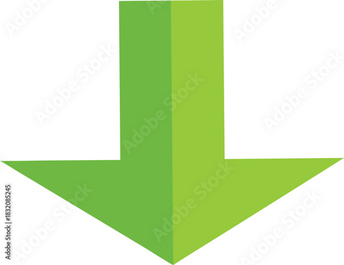 Green downward arrow icon symbol on white background
