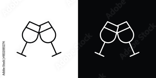 Cheers icon design element. Linear style vectors