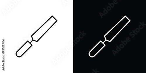Chisel icon design element. Linear style vectors