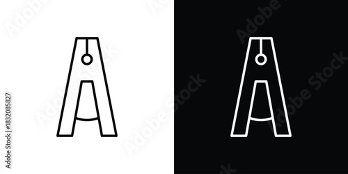 Clamp icon design element. Linear style vectors