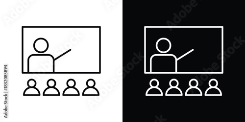 Classroom icon design element. Linear style vectors