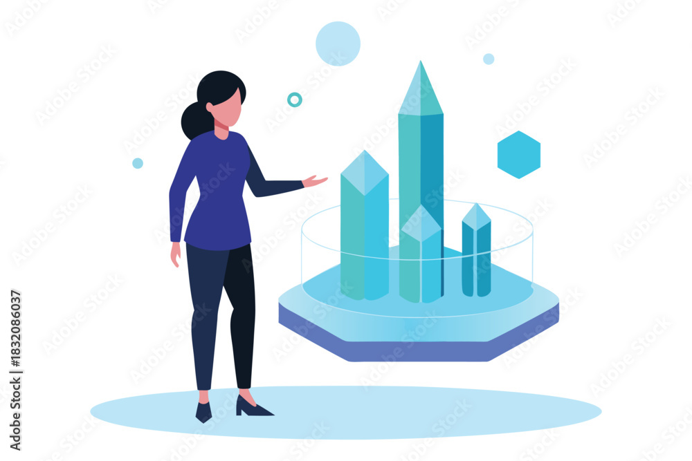 Obraz premium International Women’s Day Futuristic Architect Hologram Vector