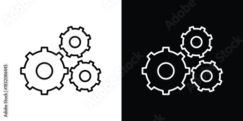 COGS icon design element. Linear style vectors