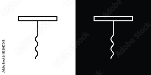 Corkscrew icon design element. Linear style vectors