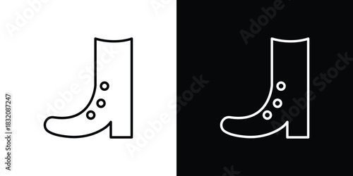 Cowboy Boot icon design element. Linear style vectors