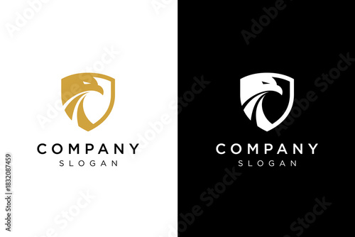 eagle head logo design blends with shield