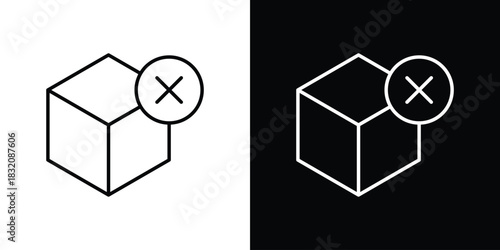 Delivery cancelled icon design element. Linear style vectors