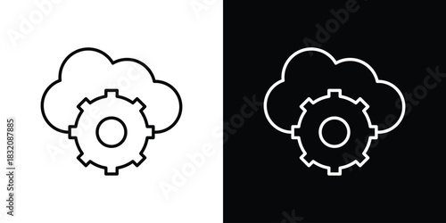 Devops icon design element. Linear style vectors