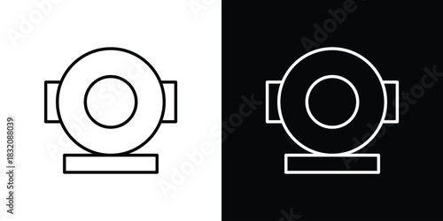Diving helmet icon design element. Linear style vectors