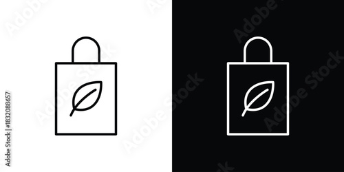 Eco bag icon design element. Linear style vectors
